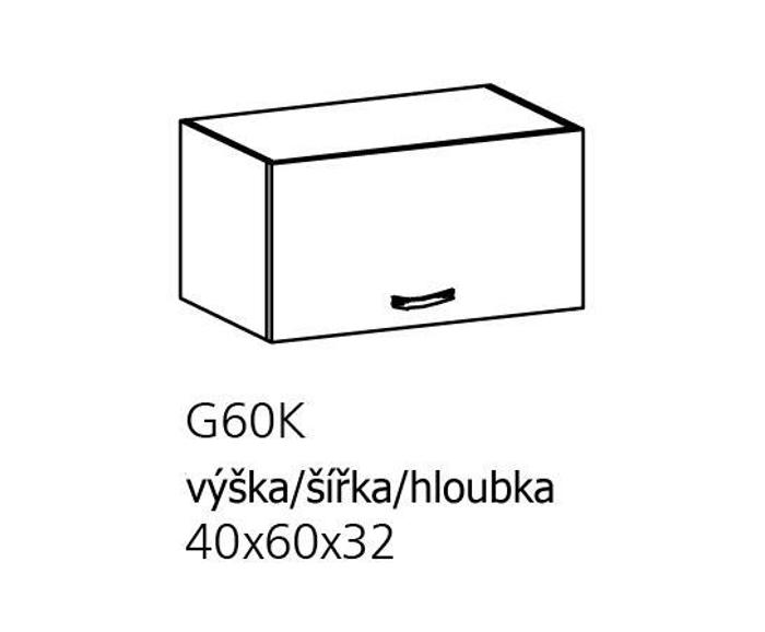 Fotogalerie G60K ( 60 cm). horní výklopná skříňka kuchyňské linky Provance