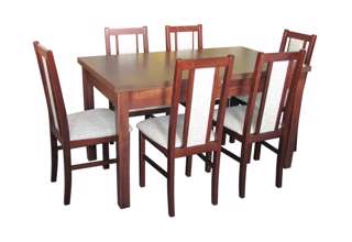 Jídelní set III. - ořech/ (stůl rozkládací + 6 židlí)