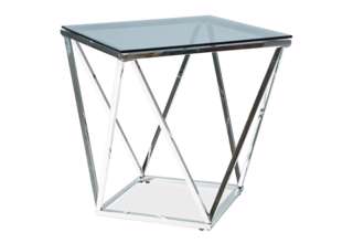 Konferenční stolek Silver B - kouřová/ stříbrná