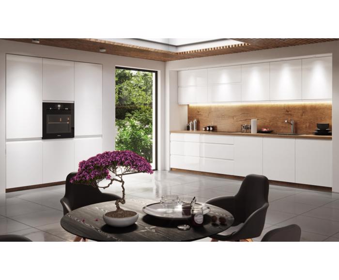 Fotogalerie D60ZL(60 cm) pravá, vysoká skříňka pro vestavnou lednici kuchyňské linky Aspen - bílá