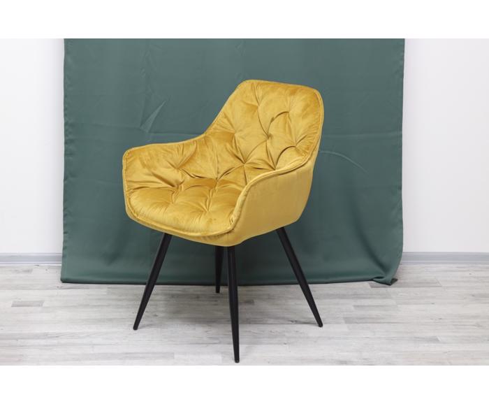 Fotogalerie Jídelní židle/křeslo CHERRY Velvet žluté