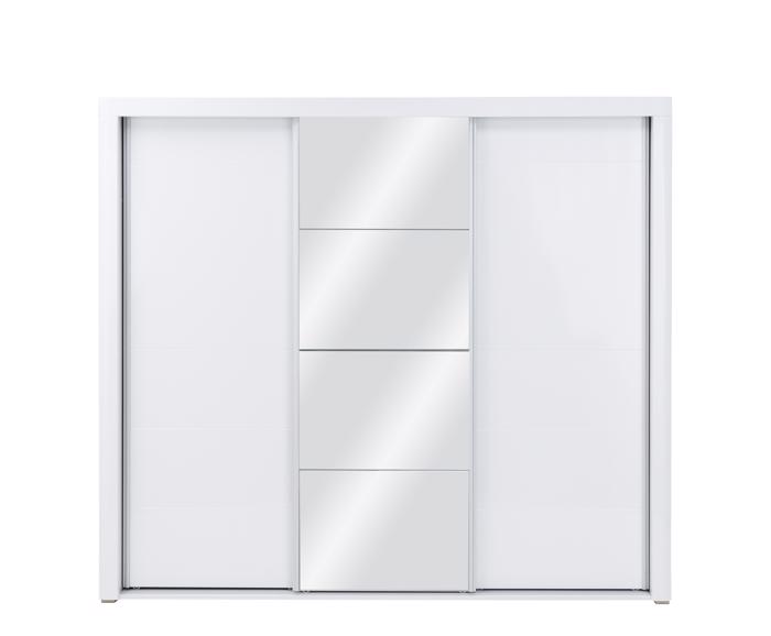 Fotogalerie Šatní skříň se zrcadlem 3D IRMA IM15, bílá/bílý lesk
