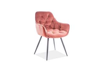Jídelní židle/křeslo CHERRY Velvet růžové
