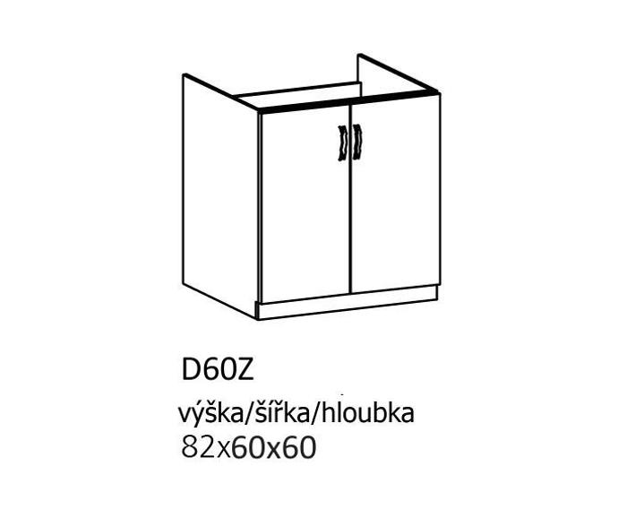 Fotogalerie D60Z (60 cm), spodní skříňka dřezová kuchyňské linky Linea