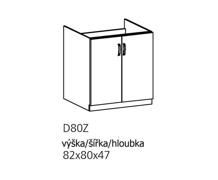Fotogalerie D80Z ( 80 cm), Spodní skříňka dřezová kuchyňské linky Provance