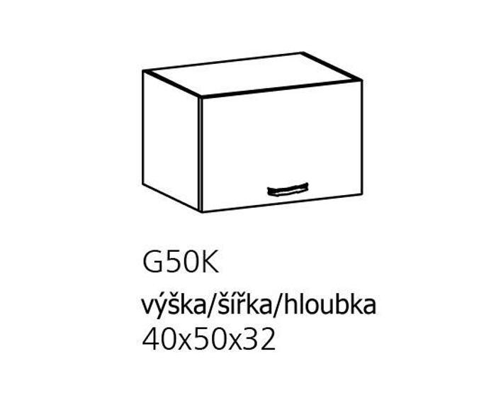 Fotogalerie G50K ( 50 cm), horní výklopná skříňka kuchyňské linky Provance