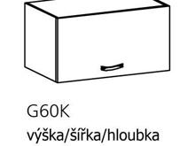 Fotogalerie G60K ( 60 cm), horní výklopná skříňka kuchyňské linky Sicília - ořech