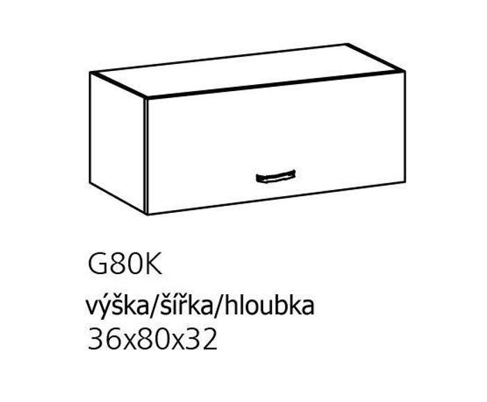 Fotogalerie G80K (80 cm), horní výklopná skříňka kuchyňské linky Sicília - bílá