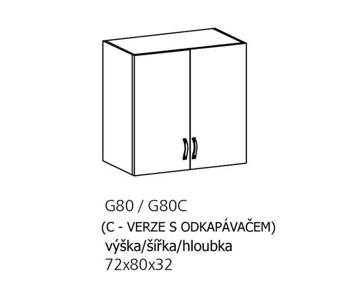 Fotogalerie G80C ( 80 cm), horní skříňka kuchyňské linky Provance