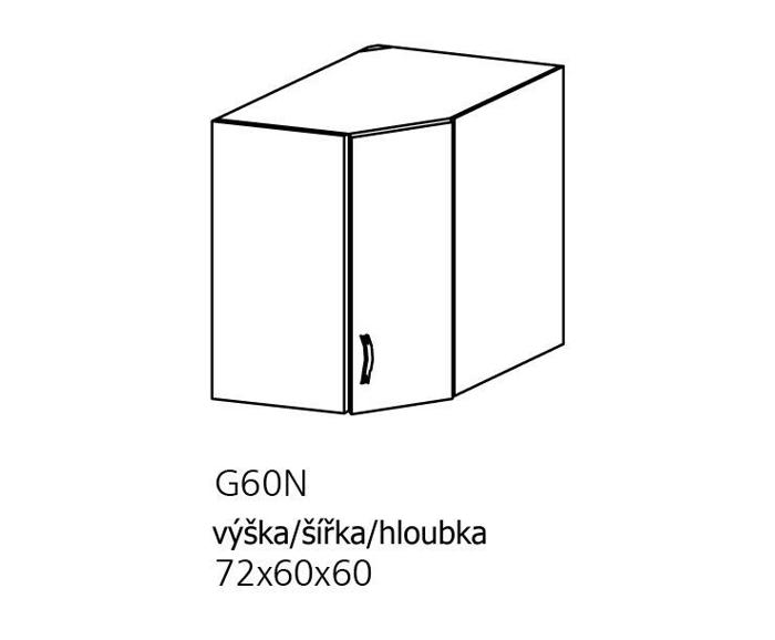 Fotogalerie G60N (60 cm), horní skříňka rohová kuchyňské linky Linea