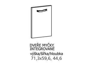 Dveře na myčku 45 cm - plně integrovanou (skrytý panel)