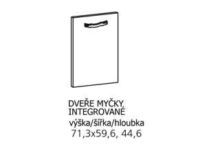 Dveře na myčku 45 cm - plně integrovanou (skrytý panel)