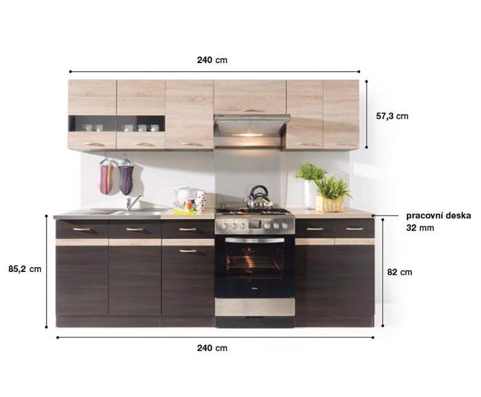 Kuchyň Junona Line 240, dub sonoma/Wenge