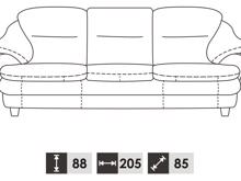 Fotogalerie Kožená pohovka Sara 3N bez rozkladu - výběr potahů