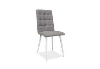 Jídelní židle Otto - šedá/bílý mat