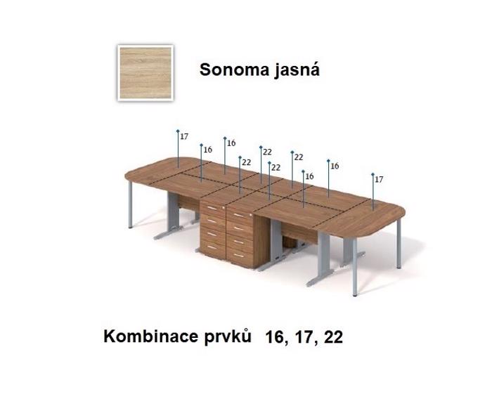 Fotogalerie Rovný pracovní stůl Opti 16 - Sonoma jasná
