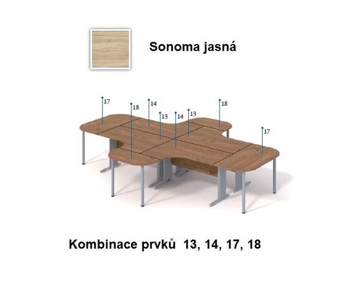 Fotogalerie Rohový pracovní stůl Opti 14 - Sonoma jasná