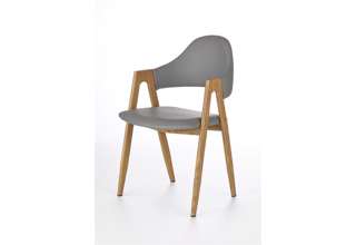 Jídelní židle K247 - šedá/dub medový