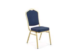 Jídelní židle K66 - modrá/zlatá
