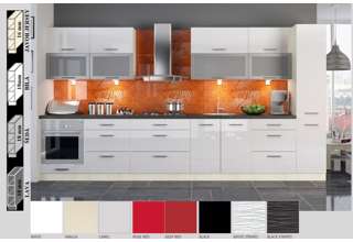 Kuchyňská linka Platinum 300/380 cm - 8 barev, vysoký lesk