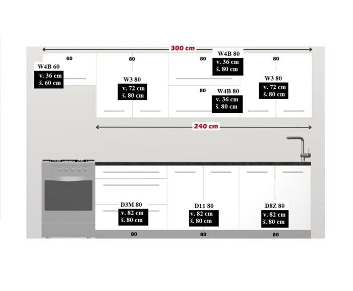 Fotogalerie Kuchyň Platinum 300/240 cm - 8 barev, vysoký lesk