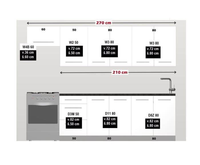 Fotogalerie Kuchyňská linka Platinum 270/210 cm, vysoký lesk