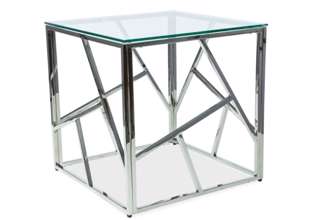 Konferenční stolek Escada B - průhledná/ stříbrná