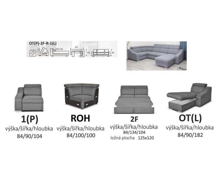 Fotogalerie Moderní sedací souprava Despo ve tvaru U - výběr potahů Solid a Stone