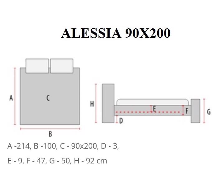 Fotogalerie Rozkládací postel Alessia 90 x 200