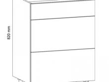 Fotogalerie D60S3 ( 60 cm), spodní skříňka šuplíková kuchyňské linky Aspen