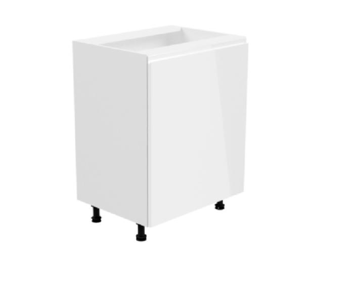 Fotogalerie D60P/L (60 cm) pravá, spodní skříňka jedno dvířková kuchyňské linky Aspen - bílá