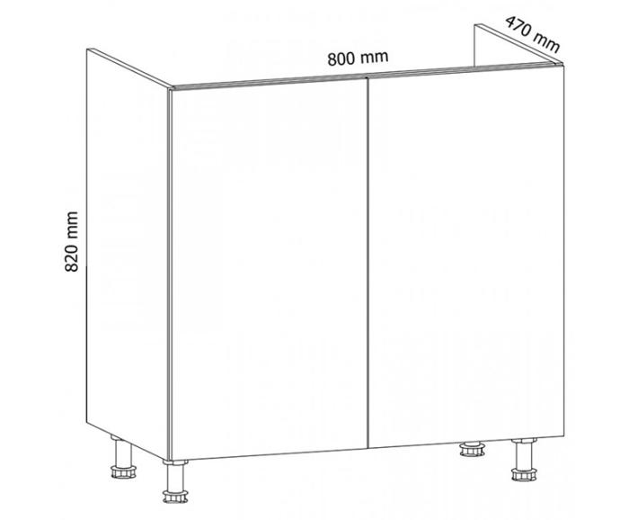 Fotogalerie D80Z ( 80 cm), spodní skříňka dřezová kuchyňské linky Aspen - bílá