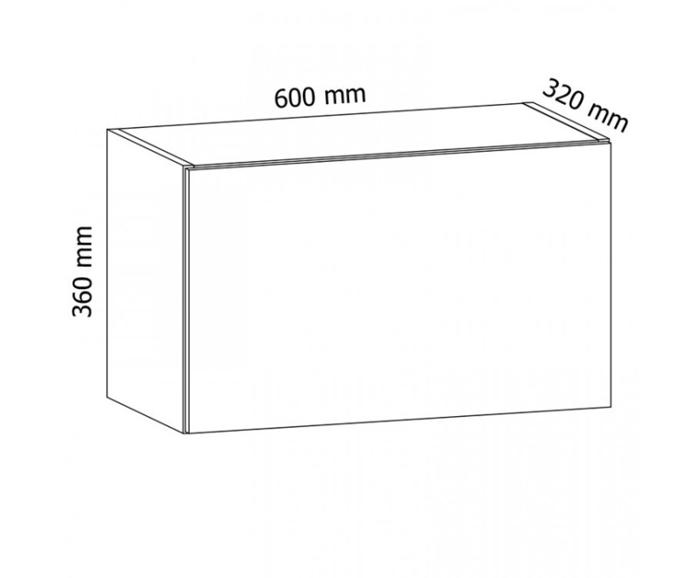 Fotogalerie G60KN (60 cm), horní skříňka výklopná kuchyňské linky Aspen - bílá