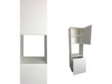 Fotogalerie D60P(60 cm) pravá, vysoká skříňka pro vestavnou troubu kuchyňské linky Aspen - bílá