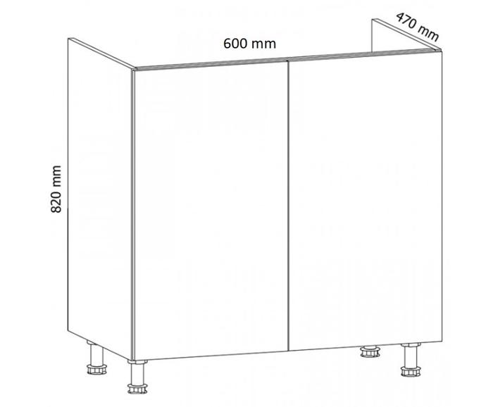 Fotogalerie D60 ( 60 cm), spodní skříňka kuchyňské linky Aspen - šedá