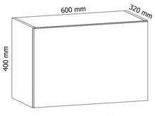 Fotogalerie G60K (60 cm), horní skříňka výklopná kuchyňské linky Aspen - bílá