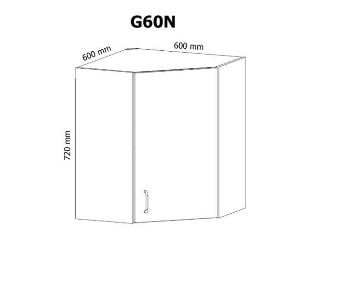 Fotogalerie G60N ( 60 cm), horní skříňka rohová kuchyňské linky Provance