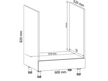 Fotogalerie D60ZK (60 cm), Spodní skříňka vestavba sporáku kuchyňské linky Linea