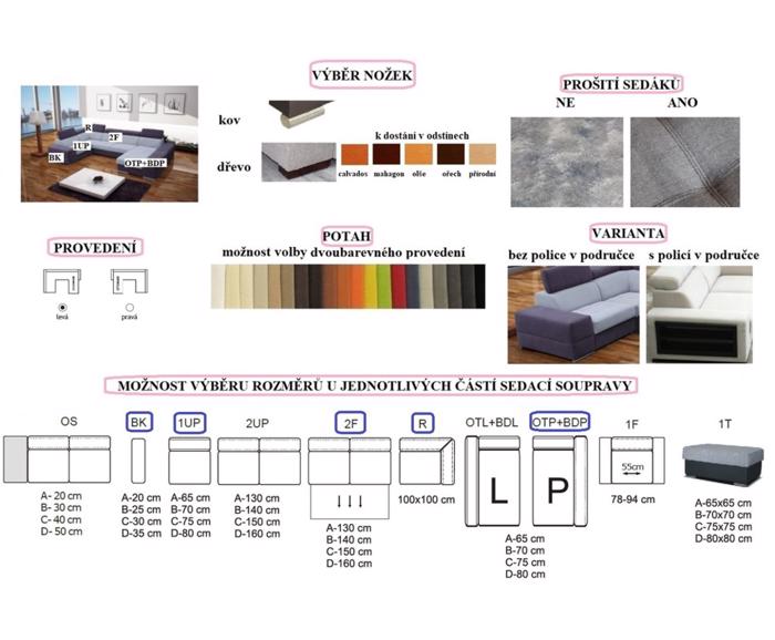 Fotogalerie Sedací souprava Metrix V - výběr potahů