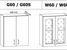 Fotogalerie G60 ( 60 cm), horní skříňka kuchyňské linky Aspen - šedá
