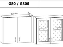 Fotogalerie G80 ( 80 cm), horní skříňka kuchyňské linky Aspen - šedá