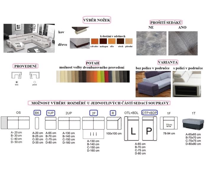Fotogalerie Sedací souprava Metrix VI - výběr potahů
