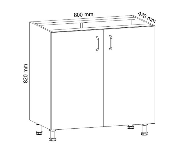 Fotogalerie D80 ( 80 cm), spodní skříňka kuchyňské linky Aspen  - bílá