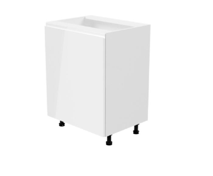 Fotogalerie D60P/L (60 cm) levá, spodní skříňka jedno dvířková kuchyňské linky Aspen - bílá