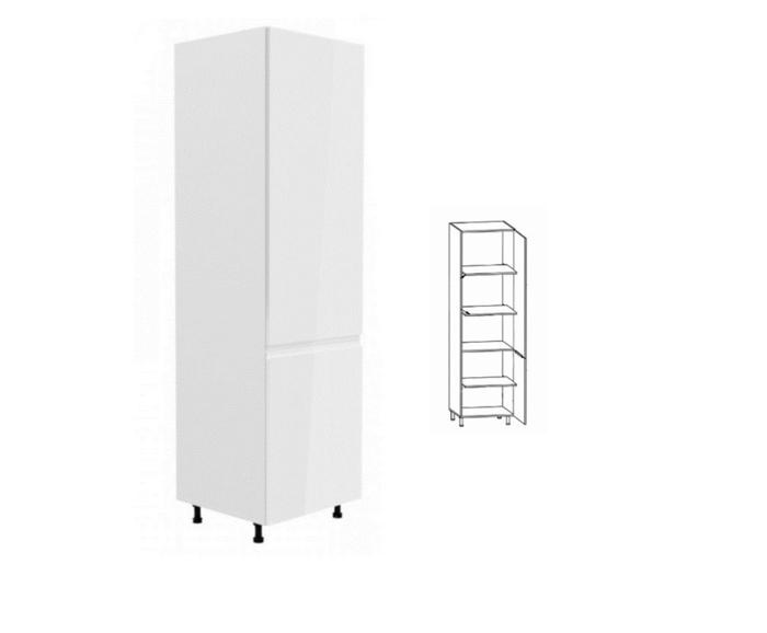 Fotogalerie D60R(60 cm) pravá, vysoká skříňka kuchyňské linky Aspen - bílá
