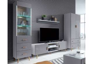 Obývací pokoj Brillo - bílá/šedá lak