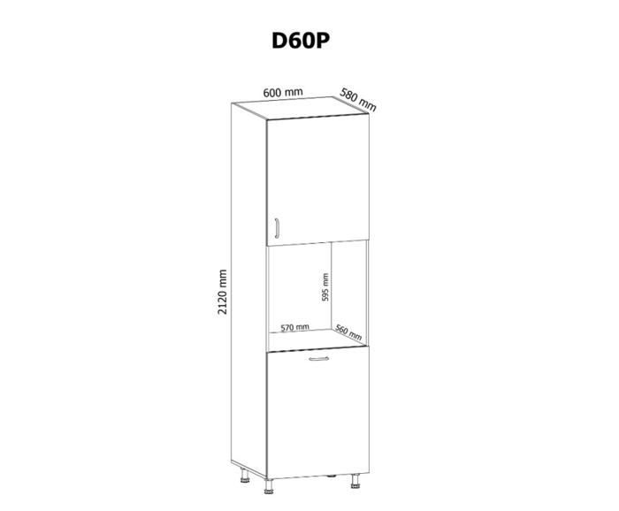 Fotogalerie D60P (60 cm) levá, vysoká skříň na troubu kuchyňské linky Provance