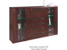 Fotogalerie Komoda vysoká REMI 4S s barem 2DSZ (140x117x45)