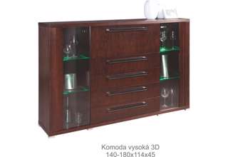 Komoda vysoká REMI 4S s barem 2DSZ (140x117x45)