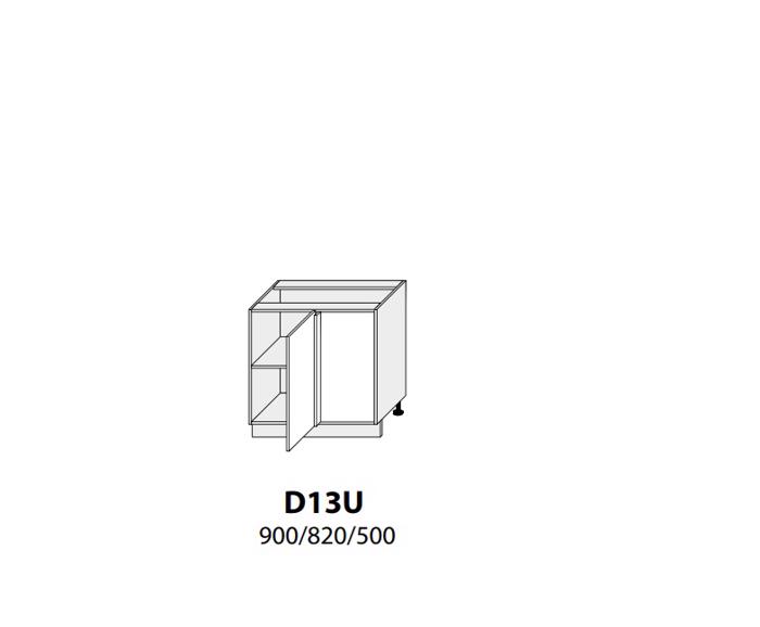 Fotogalerie D13U (105 cm), spodní skříňka rohová kuchyňské linky Platinum